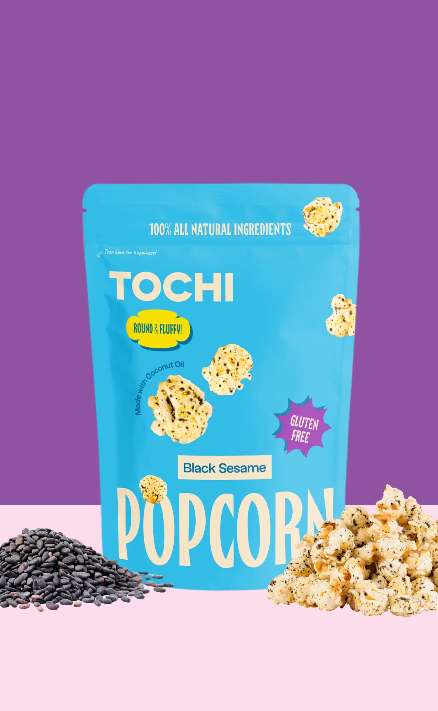 Tochi Black Sesame gourmet popcorn