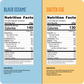 Nutrition Facts for the Black Sesame and Salted Egg flavored popcorn